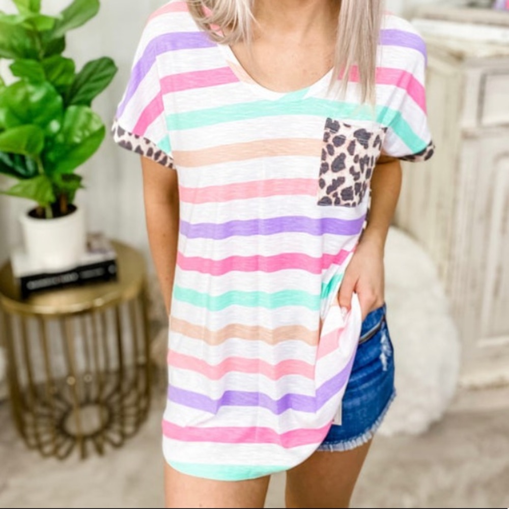 HONEYME Cheetah and stripes top